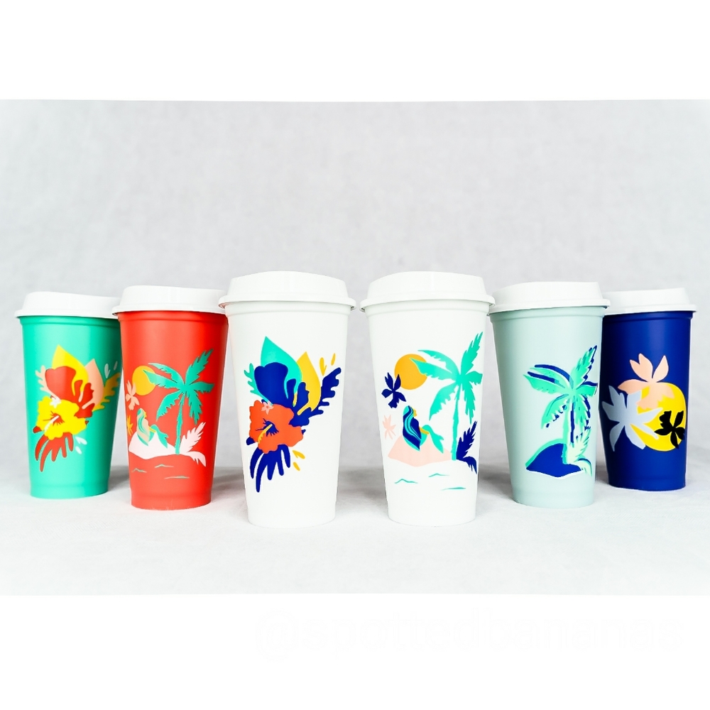 NWT Starbucks 16oz Tropical Hot Reusable 6… - Picture 4 of 9